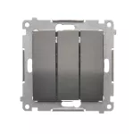 Simon 54 WMDL-0312xx-048 Przycisk potrójny z podświetleniem LED (moduł) 10AX, 250V~, szybkozłącza; antracyt