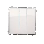 Simon Basic WMUL-020xx2-1011 Łącznik potrójny z podświetleniem LED (moduł) 10AX, 250V~, szybkozłącza; biały