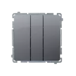 Simon Basic WMUL-020xx2-4011 Łącznik potrójny z podświetleniem LED (moduł) 10AX, 250V~, szybkozłącza; srebrny mat