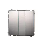 Simon Basic WMUL-020xx2-4011 Łącznik potrójny z podświetleniem LED (moduł) 10AX, 250V~, szybkozłącza; srebrny mat