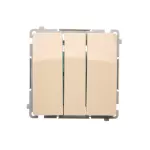Simon Basic WMUL-020xx2-9011 Łącznik potrójny z podświetleniem LED (moduł) 10AX, 250V~, szybkozłącza; beż