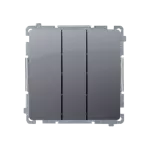Simon Basic WMUL-020xx4-4011 Przycisk potrójny z podświetleniem LED (moduł) 10AX, 250V~, szybkozłącza; srebrny mat