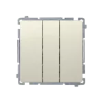 Simon Basic WMUL-020xx4-9011 Przycisk potrójny z podświetleniem LED (moduł) 10AX, 250V~, szybkozłącza; beż