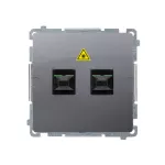 Simon Basic WMUK-051022-4011 Gniazdo światłowodowe / optyczne podwójne SC/APC (moduł); srebrny mat