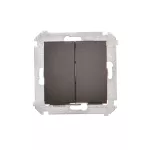 Simon 54 WMDL-06120x-046 Łącznik schodowy podwójny z podświetleniem bez piktogramu (moduł) 10AX, 250V~, zaciski śrubowe; brąz mat