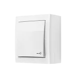 Simon Aquaclick WA-CPK1xxx-xx-11xx Przycisk zwierny natynkowy z piktogramem klucza, IP44, 10AX, 250V~, zaciski śrubowe; biały