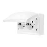 Simon Aquaclick WA-CGSZ2Zx-xx-11xx Gniazdo wtyczkowe natykowe, Schuko, podwójne kompaktowe, klapka w kolorze pokrywy, z przesł. torów prąd., IP44, 16A, 250V~, zaciski śrubowe; biały