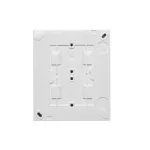 Simon Aquaclick WA-CGSZ4CZ-xx-11xx Gniazdo wtyczkowe natynkowe Schuko 4-krotne, klapka w kolorze pokrywy, z przesłonami torów prądowych, IP44, 16A, 250V~, szybkozłącza; biały