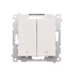 Simon 55 WMDL-TW22A-111 Łącznik dwubiegunowy podwójny (moduł) 16 AX, 250 V~, szybkozłącza; Biały mat