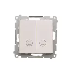 Simon 55 WMDL-0108xx-143 Łącznik świecznikowy z podświetleniem LED – osobne podświetlenie dla każdego klawisza (moduł) 10 AX, 250 V~, szybkozłącza; Aluminium mat