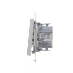 Simon 55 WMDL-0105Lx-143 Łącznik schodowy z podświetleniem LED podświetlenie jak w łączniku pojedynczym (moduł) 10 AX, 250 V~, szybkozłącza; Aluminium mat