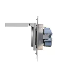 Simon 55 WMDW-321102-143 Gniazdo Schuko do wersji IP44 z przesłonami z uszczelką ramki (moduł) 16 A, 250 V~, szybkozłącza. Klapka w kolorze pokrywy; Aluminium mat