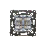 Simon 55 WMDL-0106L5R-0XX Łącznik świecznikowy z podświetleniem LED – osobne podświetlenie dla każdego klawisza (mechanizm) 10 AX, 250 V~, szybkozłącza, czarna rama montażowa