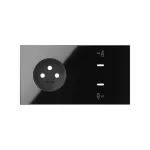 Simon 100 W100-10020263X-138 Panel 2-krotny: 1 gniazdo + 2x1 ładowarka USB C; czarny