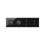 Simon 100 W100-10020412X-138 Panel 4-krotny: 2 gniazda + 2x1 ładowarka USB C + 2xRJ45; czarny