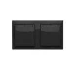 Simon Aquaclick WA-CGZ21CS-XX-49XX Gniazdo wtyczkowe natynkowe, 2x 1-krotne z uziemieniem, klapka w kolorze pokrywy, IP44, Σ16A, 250V~, szybkozłącza; czarny
