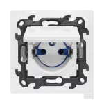 Simon 24 WS24P-2430471-030 Gniazdo DATA IP44 z kluczem uprawniającym, mocowanie PUSH IN (moduł) 16 A, 250 V~, szybkozłącza; biały