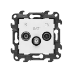 Simon 24 WS24P-2430467-030 Gniazdo antenowe R-TV-SAT przelotowe (moduł), 1x wejście: 5 MHz-2,4 GHz; biały