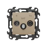 Simon 24 WS24P-2430467-034 Gniazdo antenowe R-TV-SAT przelotowe (moduł), 1x wejście: 5 MHz-2,4 GHz; szampański mat