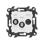 Simon 24 WS24P-2430468-030 Gniazdo antenowe satelitarne podwójne SAT-SAT-RTV (moduł). 2x Wejście: 5 MHz÷2,4 GHz; biały