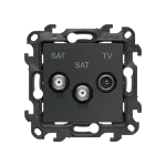Simon 24 WS24P-2430468-038 Gniazdo antenowe satelitarne podwójne SAT-SAT-RTV (moduł). 2x Wejście: 5 MHz÷2,4 GHz; grafitowy mat