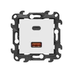 Simon 24 WS24P-2430296-030 Ładowarka USB C+A (moduł), 30W, 230V; biały