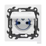 Simon 24 WS24P-2430471-AB11 Gniazdo DATA IP44 z kluczem uprawniającym, mocowanie PUSH IN, Antybakteryjne! (moduł) 16 A, 250 V~, szybkozłącza; biały