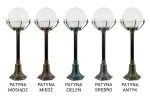 SU-MA lampa stojąca zewnętrzna kule z koszykiem 200 E27 czarny/patyna IP43 K 5002/3/KPO OP