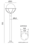 SU-MA lampa stojąca zewnętrzna kule z koszykiem 250 E27 czarny/patyna IP43 K 5002/1/KPO 250 OP