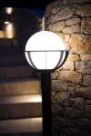 SU-MA lampa stojąca zewnętrzna kule z koszykiem 250 E27 czarny/patyna IP43 K 5002/2/KPO 250 OP