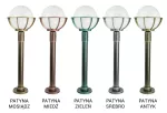 SU-MA lampa stojąca zewnętrzna kule z koszykiem 250 E27 czarny/patyna IP43 K 5002/2/KPO 250 OP