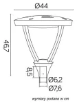 SU-MA lampa stojąca zewnętrzna Mars MLS LB-H4400 N