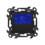Simon 24 WS24P-NETD1AXX-049 Termostat programowalny z wyświetlaczem z wew/zewn czujnikiem temperatury, bez sondy (moduł) 16(2) A, 230V~; czarny mat