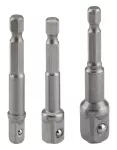 Zestaw redukcji do nasadek 1/2", 1/4", 3/8" na 1/4" Hex, 3 szt.