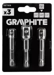 Zestaw redukcji do nasadek 1/2", 1/4", 3/8" na 1/4" Hex, 3 szt.