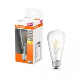Lampa LED, klasyczny kształt bańki Edison 4W 827 230V szkło przezroczyste E27