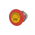 EMAS Napęd do przycisku serii CM, dłoniowy bezpieczeństwa, odblokowany przez obrót, z tabliczką opisową "Emergency Stop", grzybek 40mm, czerwony