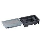 Puszka do podłóg technicznych, o pojemności 8 modułów (22,5x45 mm) montowanych pionowo, z pokrywą standardową z tworzywa, obciąż. 3 kN
