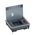 Puszka do podłóg technicznych, o pojemności 12 modułów (22,5x45 mm) montowanych pionowo, z pokrywą standardową z tworzywa, obciąż. 3 kN