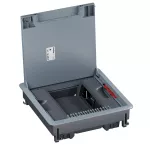 Puszka do podłóg technicznych, o pojemności 16 modułów (22,5x45 mm) montowanych pionowo, z pokrywą standardową z tworzywa, obciąż. 3 kN