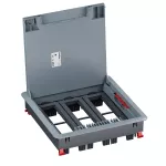 Puszka do podłóg betonowych, o pojemności 24 modułów (22,5x45 mm) montowanych poziomo, z pokrywą standardową z tworzywa, obciąż. 3 kN