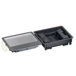 Puszka do podłóg technicznych, o pojemności 12 modułów (22,5x45 mm) montowanych pionowo, z pokrywą standardową z metalu, obciąż. 4 kN