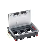 Puszka do podłóg betonowych, o pojemności 12 modułów (22,5x45 mm) montowanych poziomo, z pokrywą standardową z metalu, obciąż. 4 kN