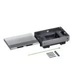Puszka do podłóg technicznych, o pojemności 8 modułów (22,5x45 mm) montowanych pionowo, z pokrywą licowaną z metalu, obciąż. 5 kN