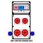 ROZDZIELNICA PRZENOŚNA Z ZABEZPIECZENIAMI;C32-3P;C16-3P;B16-1P;2X5X32A;2X5X16A;2X2P+PE;INA=32A;IP54;KABEL+UCHWYT