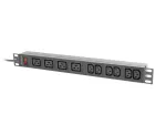 LISTWA ZASILAJĄCA RACK PDU 19" LANBERG 1U 16A 2M 4X C19 6X IEC C13 CZARNA C20
