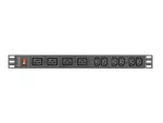 LISTWA ZASILAJĄCA RACK PDU 19" LANBERG 1U 16A 2M 4X C19 6X IEC C13 CZARNA C20
