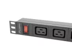 LISTWA ZASILAJĄCA RACK PDU 19" LANBERG 1U 16A 2M 4X C19 6X IEC C13 CZARNA C20
