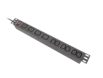 LISTWA ZASILAJĄCA RACK PDU 19" LANBERG 1U 16A 2M 4X C19 6X IEC C13 CZARNA C20