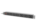 LISTWA ZASILAJĄCA RACK PDU 19" LANBERG 1U 16A 2M 4X C19 6X IEC C13 CZARNA C20